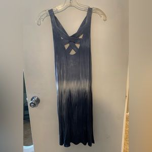 Strappy Sleeveless Blue Tie Dye Dress (Size S)